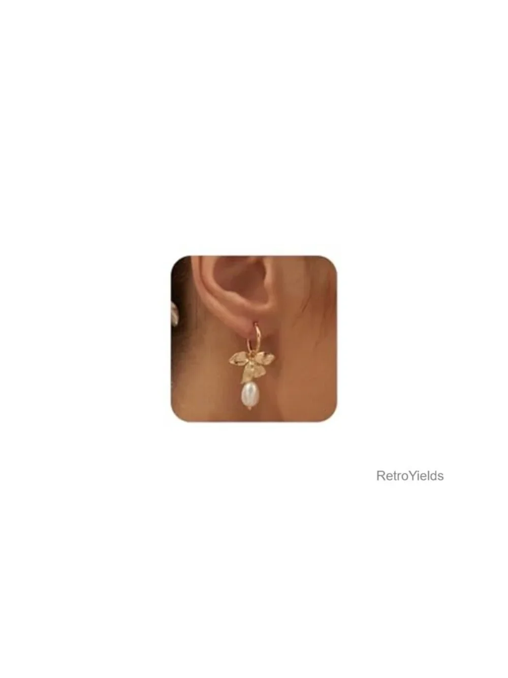 14K Gold Plated Pearl Drop Earrings for Women Dangle Wedding Bridesmaid Bridal